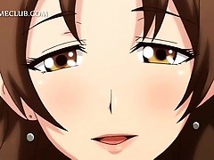Anime beauty getting pussy wet at a romantic dinner